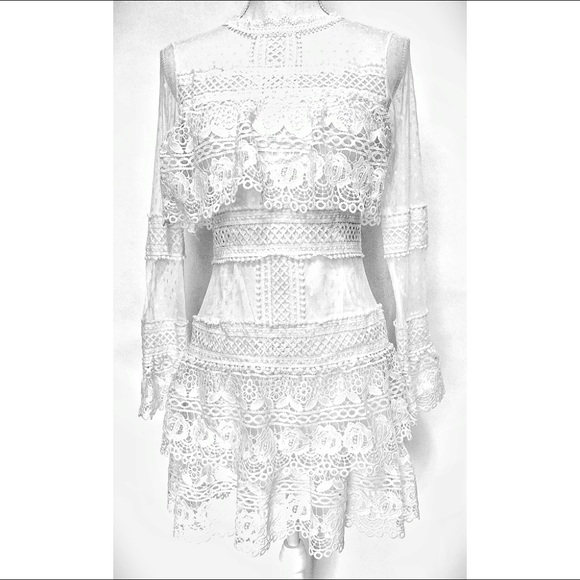 Chicwish Dresses & Skirts - Chichwish White Lace Mini Dress Medium